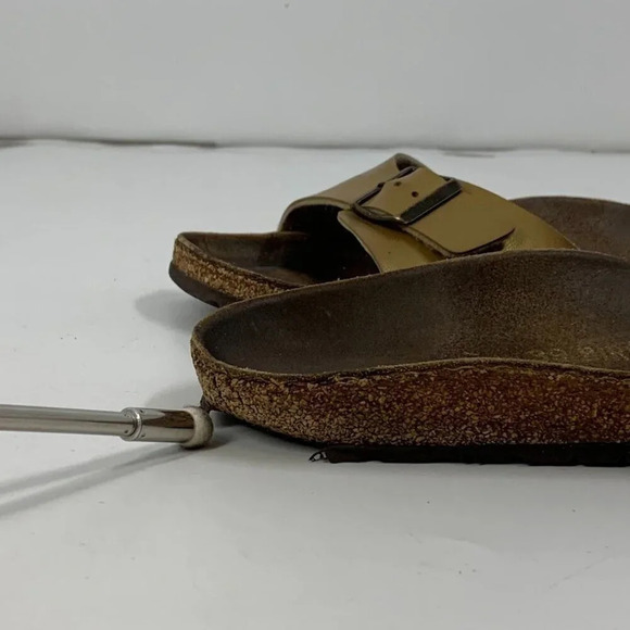 Birkenstock Womens Madrid Sand Color Leather Comfort Single Strap Sandals Sz 7.5 - Picture 8 of 16